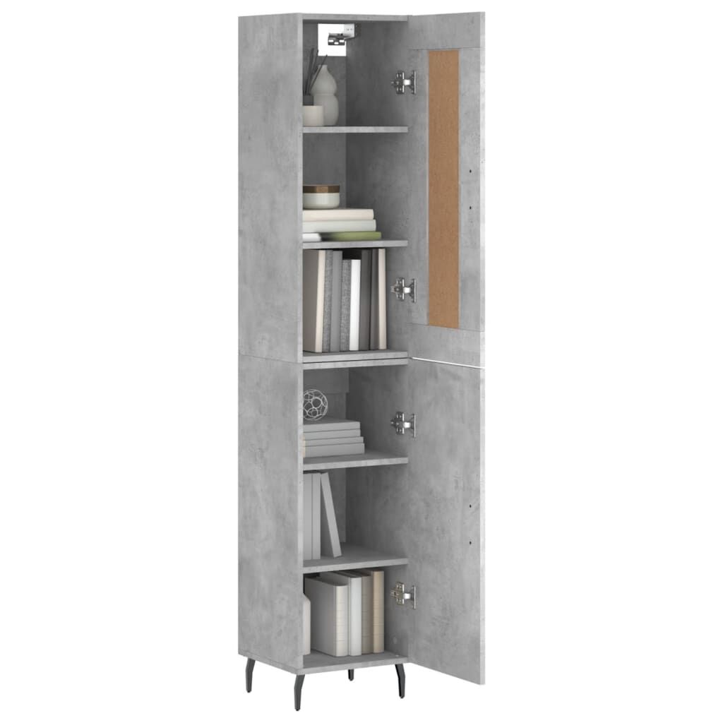 vidaXL Ντουλάπι Γκρι Σκυροδέματος 34,5x34x180 εκ. Επεξεργασμένο Ξύλο