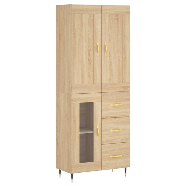 vidaXL Ντουλάπι Sonoma δρυς 69,5 x 34 x 180 εκ. από Επεξεργασμένο Ξύλο
