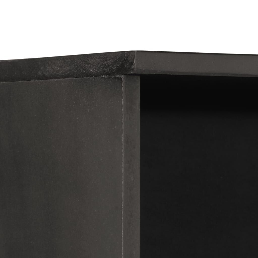 vidaXL Ντουλάπι Μπάνιου Μαύρο 38 x 33 x 160 εκ. από Μασίφ Ξύλο Μάνγκο