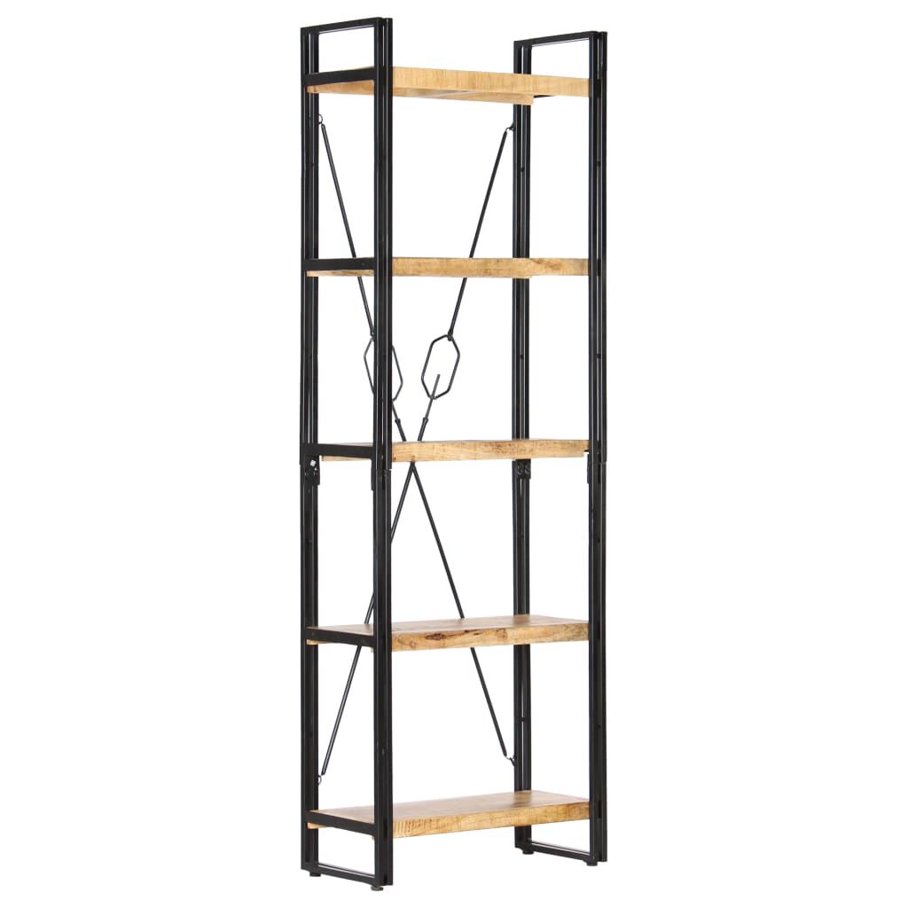 vidaXL Βιβλιοθήκη με 5 Επίπεδα 60 x 30 x 180 εκ. Μασίφ Ξύλο Μάνγκο