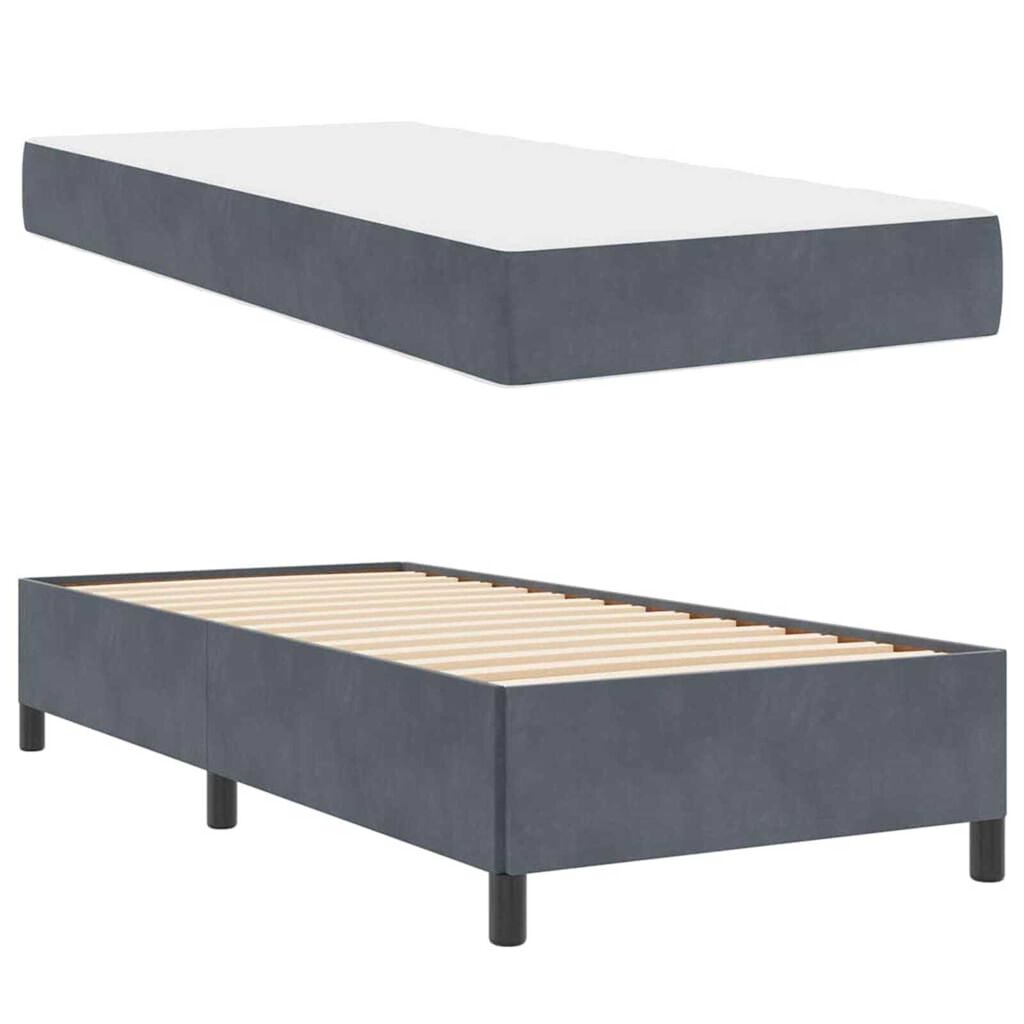 vidaXL Σκελετός Κρεβατιού Άλλο Σκούρο γκρι 80 x 200 cm Βελούδο