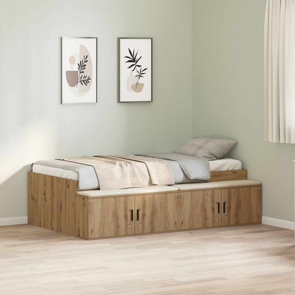vidaXL Κρεβάτι με Αποθήκευση Artisan Oak 90x190 εκ.