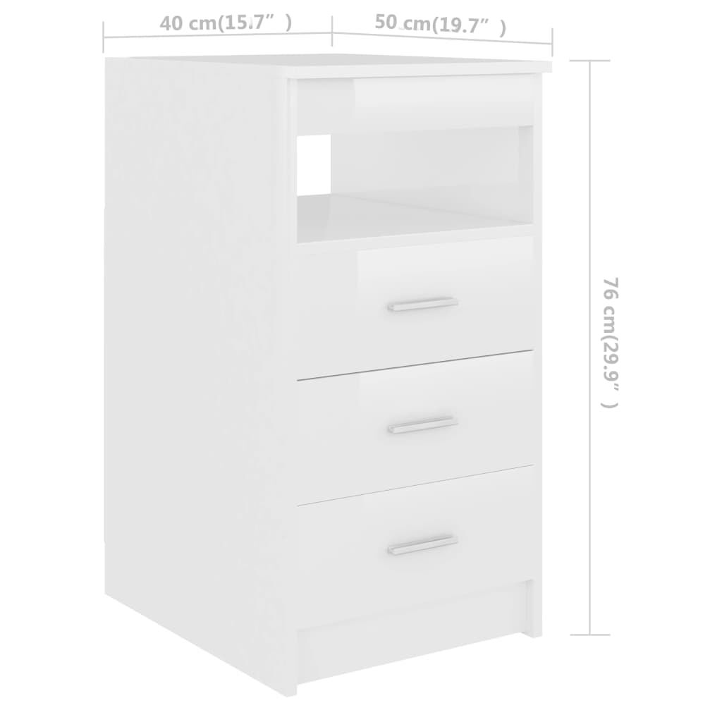 vidaXL Γραφείο Γυαλιστερό Λευκό 140 x 50 x 76 εκ. από Επεξ. Ξύλο