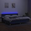 vidaXL &Kappa;&rho;&epsilon;&beta;ά&tau;&iota; Boxspring &mu;&epsilon; &Sigma;&tau;&rho;ώ&mu;&alpha; & LED &Mu;&pi;&lambda;&epsilon; 200x200 &epsilon;&kappa;. &Upsilon;&phi;&alpha;&sigma;&mu;ά&tau;&iota;&nu;&omicron;