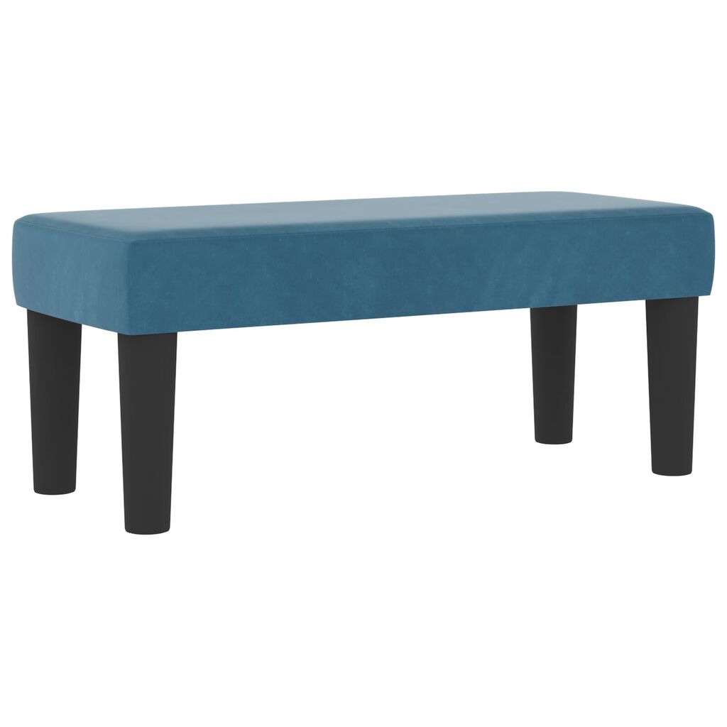 vidaXL Κρεβάτι Box Spring με Μαξιλάρι & Πάγκο Σκούρο Μπλε 90x190 εκ Βελούδο