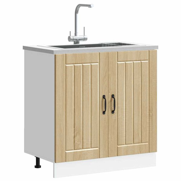 vidaXL Ντουλάπι βάσης νεροχύτη "Lucca" Sonoma Oak Engineered Wood
