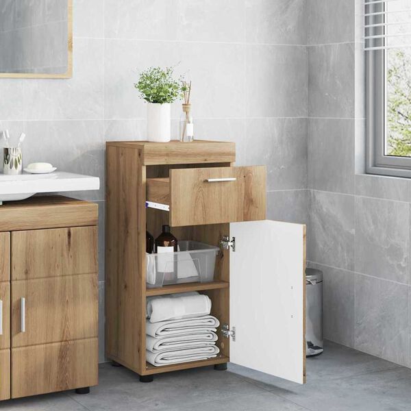 vidaXL Ντουλάπι Μπάνιου με αποθήκευση artisan δρυς 37 x 31.5 x 82 εκ