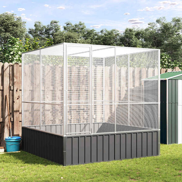 vidaXL Κλουβί Ασημένιο 211x207x212 εκ. Ατσάλινο