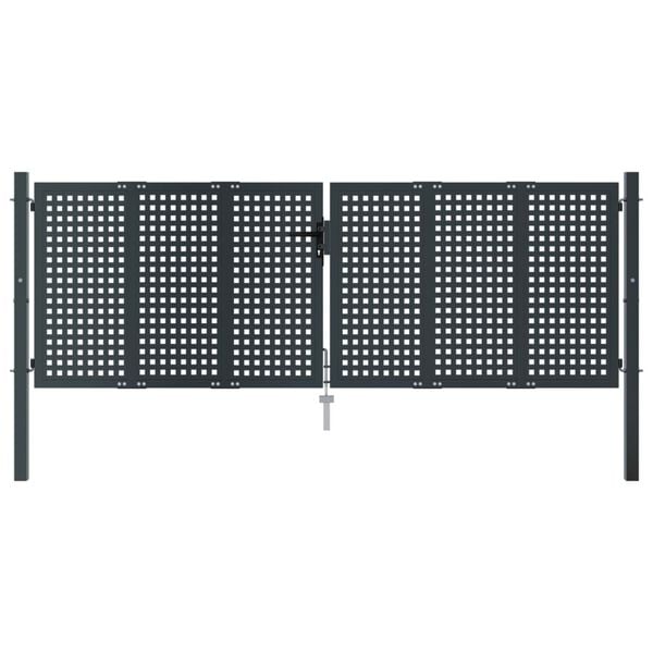 vidaXL Πύλη Κήπου Ανθρακί 300 x 125 εκ. Ατσάλινη
