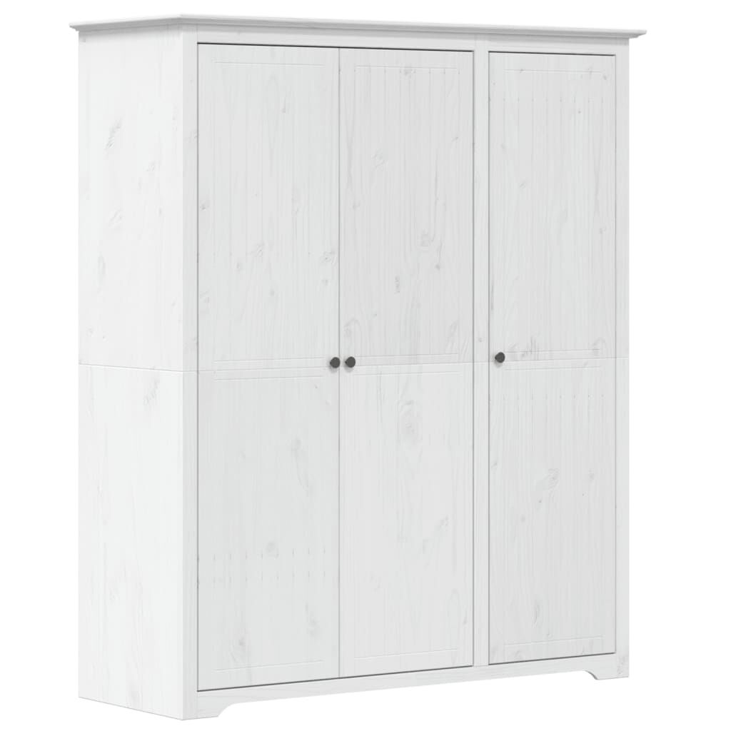 vidaXL Ντουλάπα BODO Λευκή 146x53,5x173 εκ. από Μασίφ Ξύλο Πεύκου