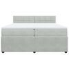 vidaXL Κρεβάτι Boxspring με Στρώμα Ανοιχτό Γκρι 200x200 εκ. Βελούδινο