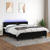 vidaXL &Kappa;&rho;&epsilon;&beta;ά&tau;&iota; Boxspring &mu;&epsilon; &Sigma;&tau;&rho;ώ&mu;&alpha; & LED &Mu;&alpha;ύ&rho;&omicron; 160x200 &epsilon;&kappa;. &Upsilon;&phi;&alpha;&sigma;&mu;ά&tau;&iota;&nu;&omicron;