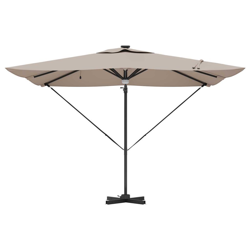 vidaXL Ομπρέλα με Βραχίονα με LEDs Ταουπέ 286x285x270 cm Αλουμίνιο