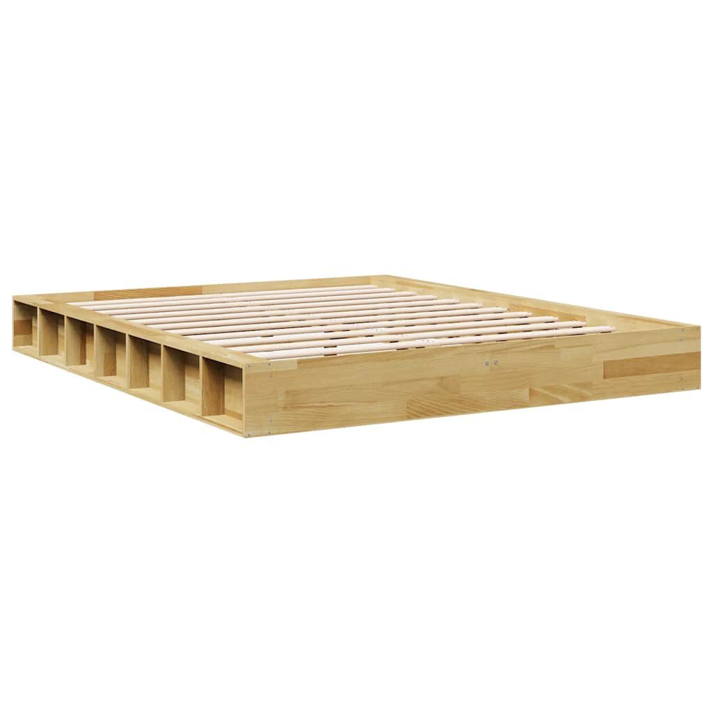 vidaXL Πλαίσιο κρεβατιού χωρίς στρώμα 150x200 cm μασίφ ξύλο δρυς