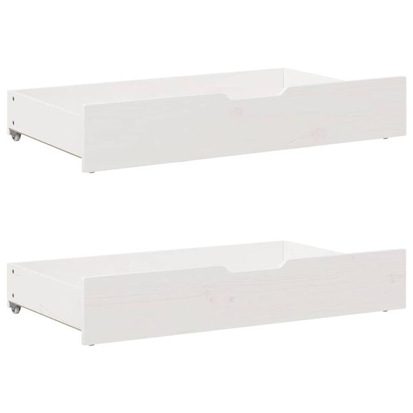vidaXL Κρεβάτι Βιβλιοθήκη Χωρίς Στρώμα Λευκό 75x190 εκ Μασίφ Πεύκο