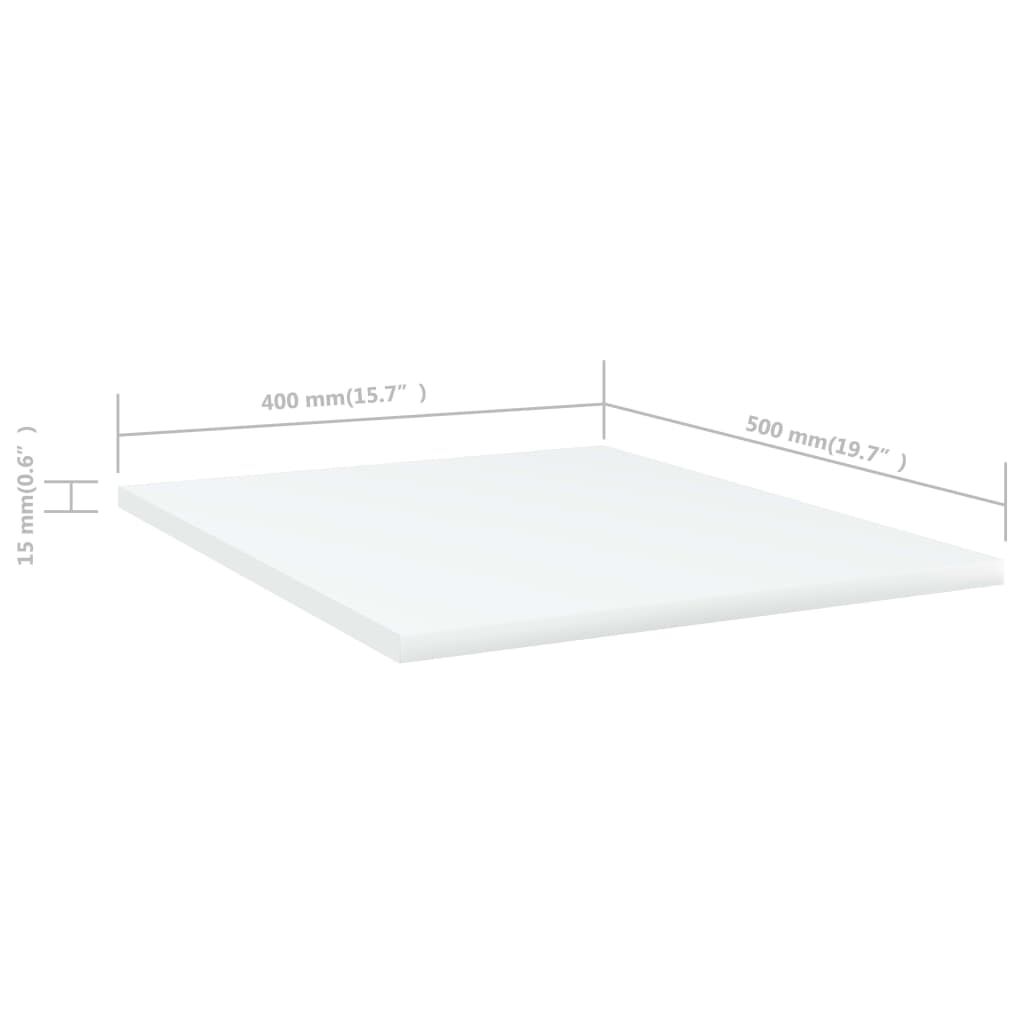 vidaXL Ράφια Βιβλιοθήκης 8 τεμ. Λευκά 40x50x1,5 εκ. από Μοριοσανίδα