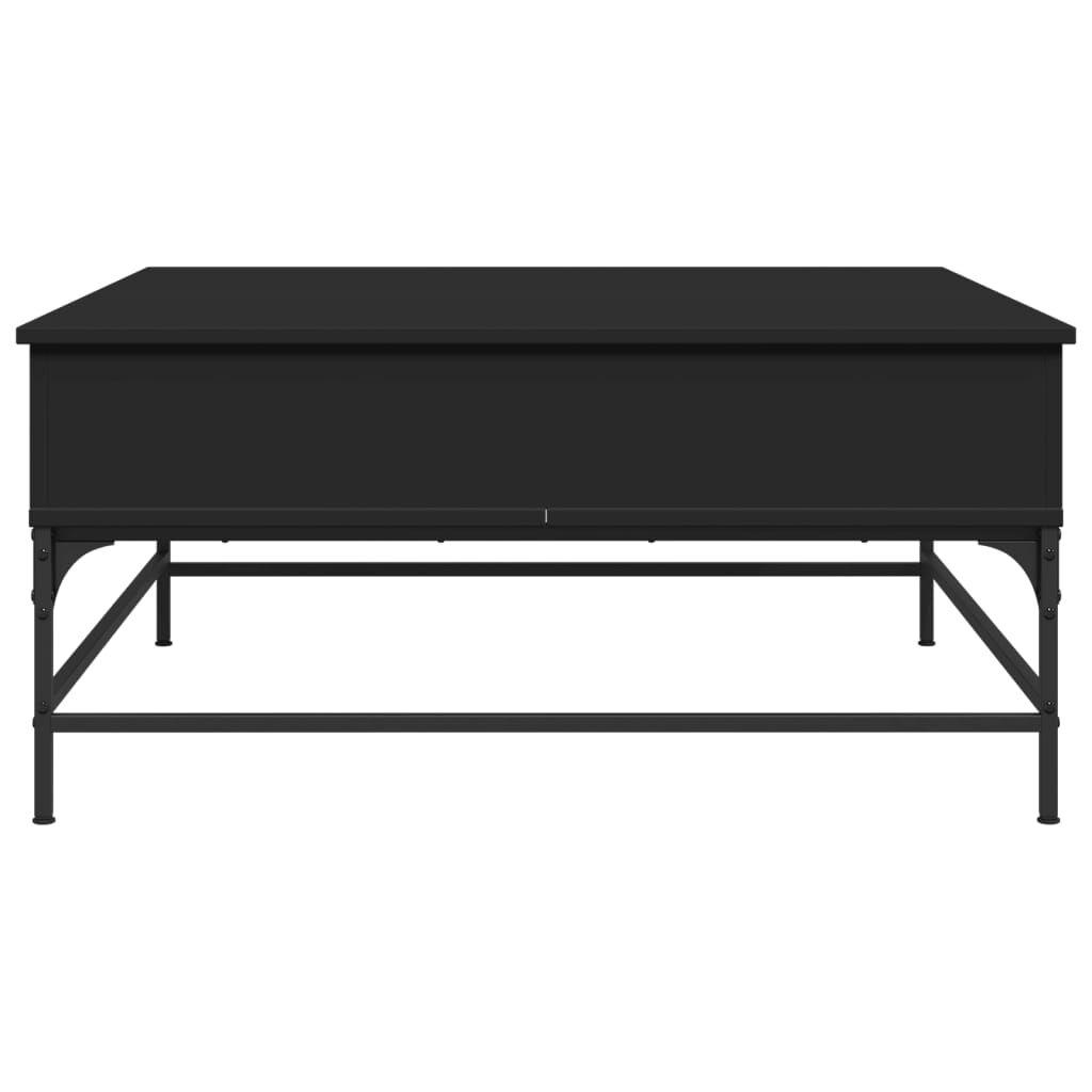 vidaXL Τραπεζάκι Σαλονιού Μαύρο 95x95x45εκ. Επεξεργασμένο Ξύλο+Μέταλλο