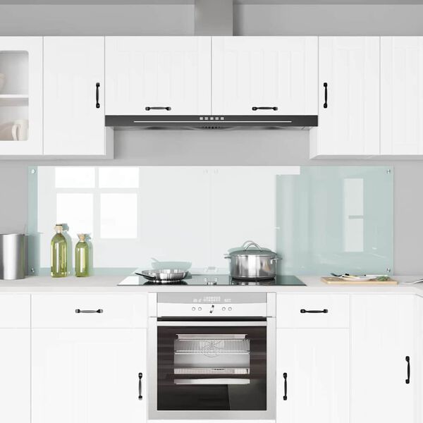 vidaXL Πίσω Πάνελ Κουζίνας Λευκό 100 x 60 cm σκληρυμένο γυαλί