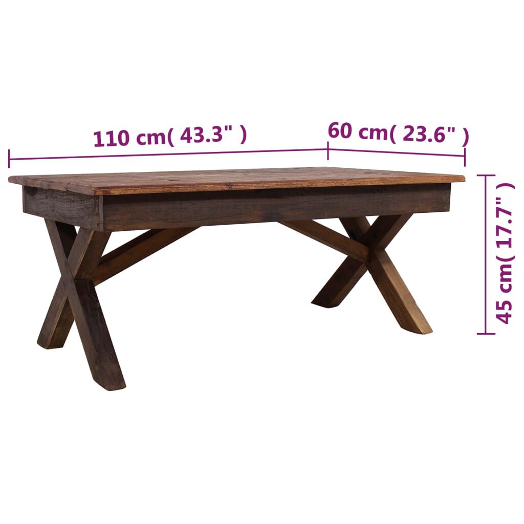vidaXL Τραπεζάκι Σαλονιού 110x60x45 εκ. από Μείγμα Ανακυκλωμένων Ξύλων