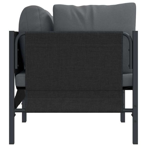 vidaXL Εξωτερικά Έπιπλα με μαξιλάρι με μαξιλάρι 2 pcs Ανθρακί Ατσάλι