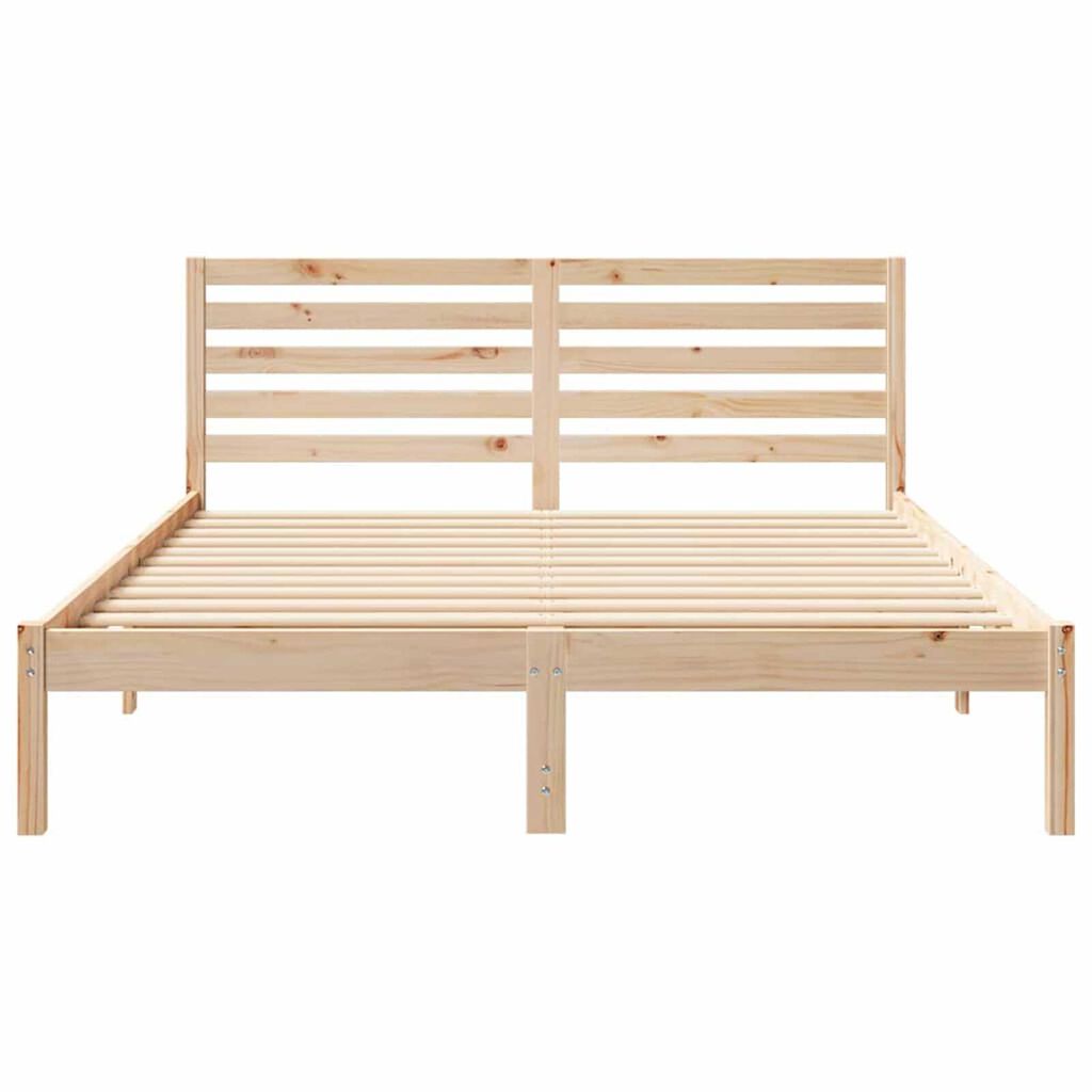 vidaXL Σκελετός Κρεβατιού Καφέ 140 x 200 cm Μασίφ ξύλο πεύκου