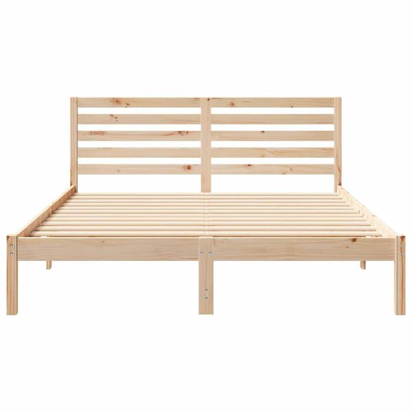 vidaXL Σκελετός Κρεβατιού Καφέ 140 x 200 cm Μασίφ ξύλο πεύκου