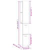 vidaXL Ντουλάπι Μπάνιου Sonoma Δρυς 25x26,5x170 εκ. Επεξεργασμένο Ξύλο