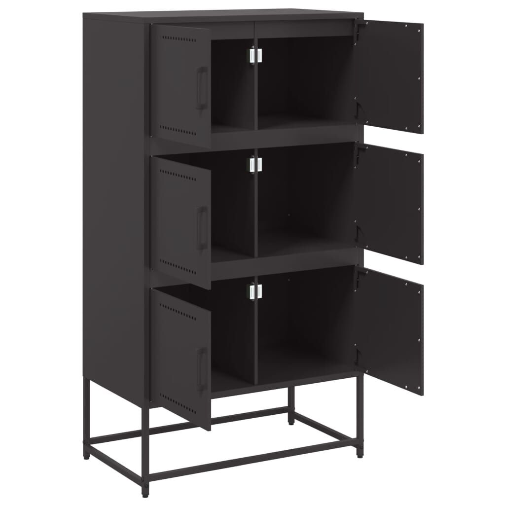 vidaXL Ντουλάπι Μαύρη 68,5x38,5x123,5 εκ. από Ατσάλι