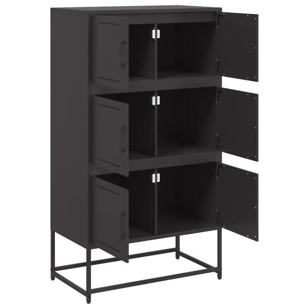 vidaXL Ντουλάπι Μαύρη 68,5x38,5x123,5 εκ. από Ατσάλι