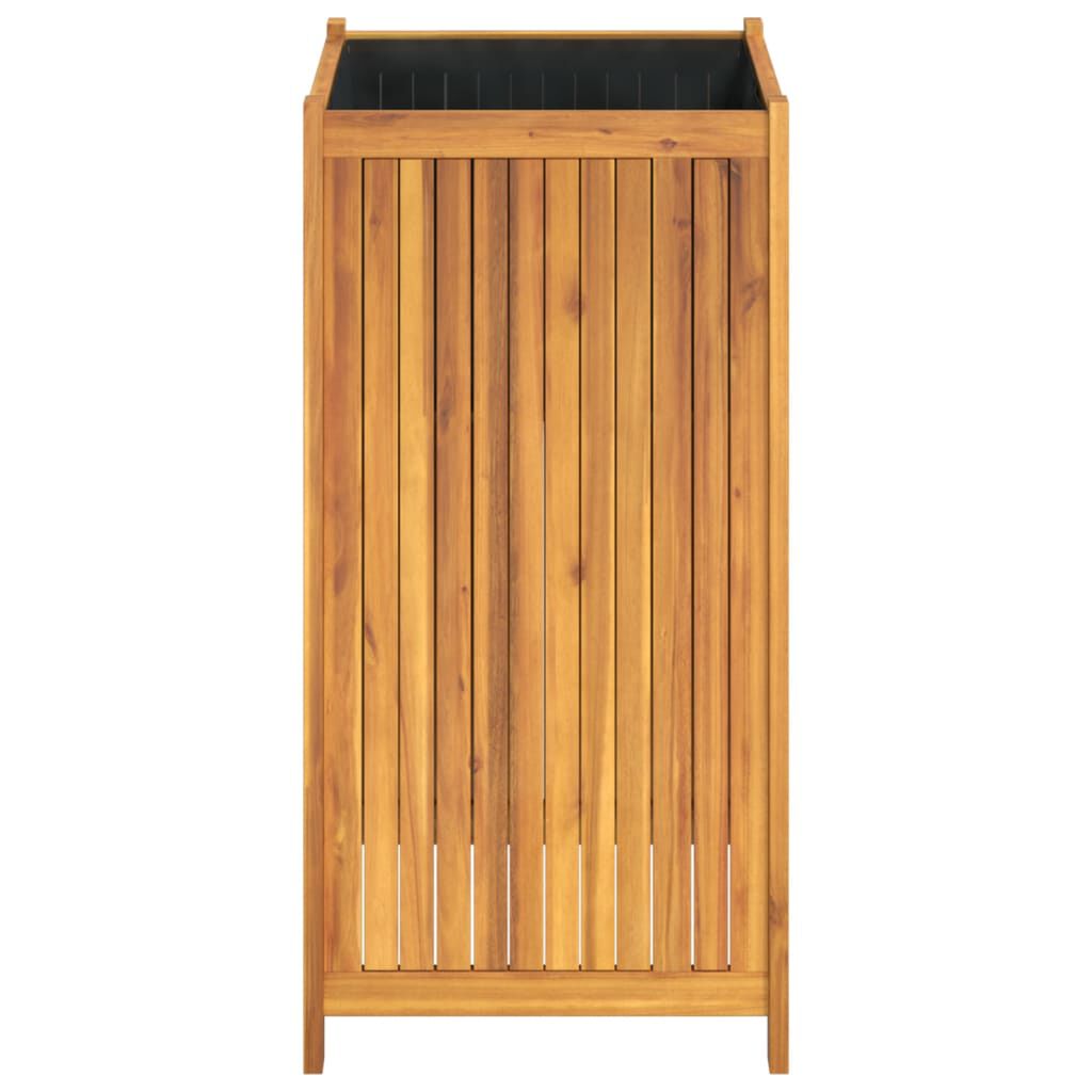 vidaXL Ζαρντινιέρα Κήπου με Επένδυση 50x50x100 εκ. Μασίφ Ξύλο Ακακίας