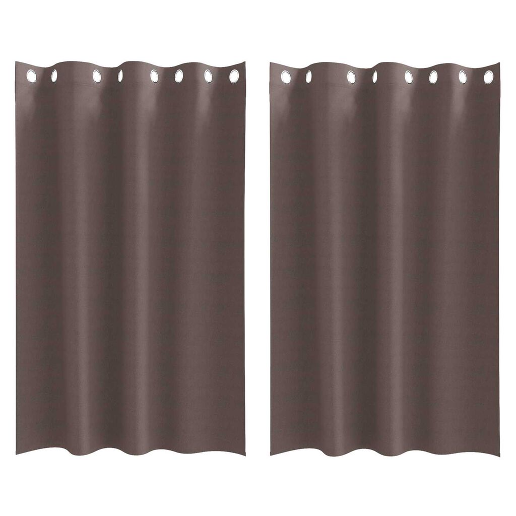 vidaXL Κουρτίνες 2 pcs Σκούρο καφέ Σκούρο καφέ 175 x 140 εκ.