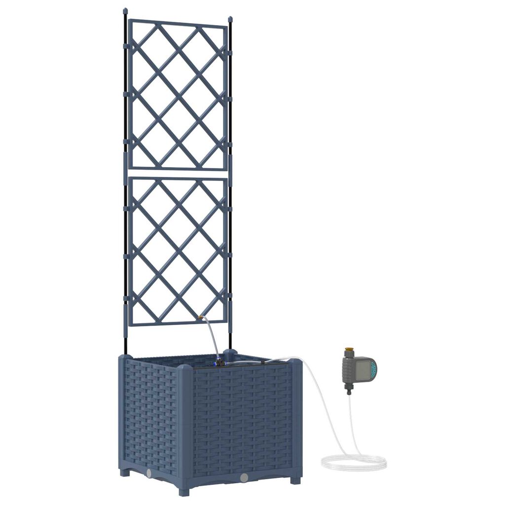 vidaXL Ζαρντινιέρες κήπου Γκρι 40 x 40 x 142 cm Ατσάλι