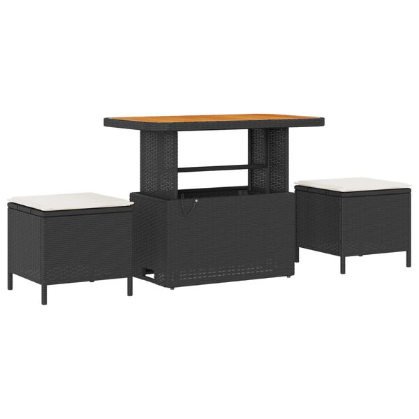vidaXL Σετ Καναπέ Κήπου Ρυθμιζόμενο ύψος 13 pcs Μαύρο συνθετικό ρατάν