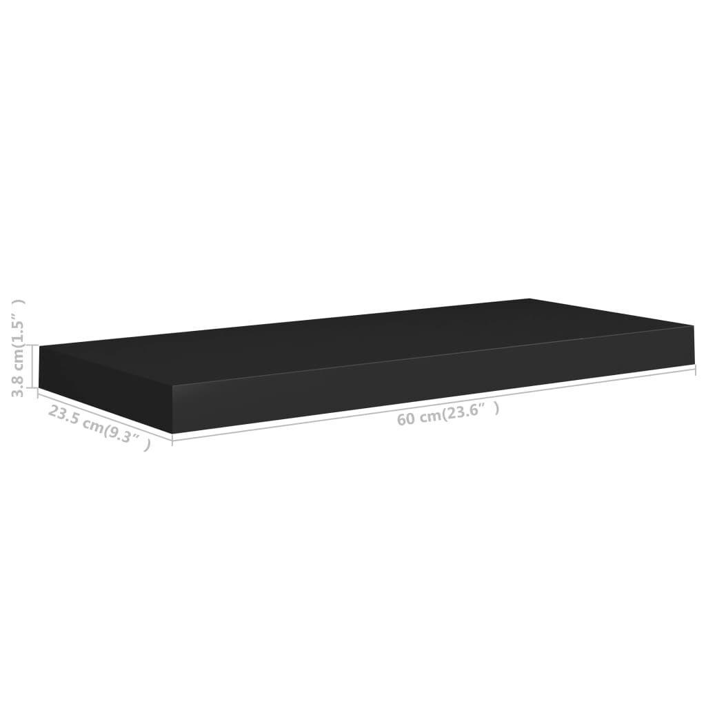 vidaXL Ράφια Τοίχου 2 τεμ. Μαύρα 60x23,5x3,8 εκ. MDF
