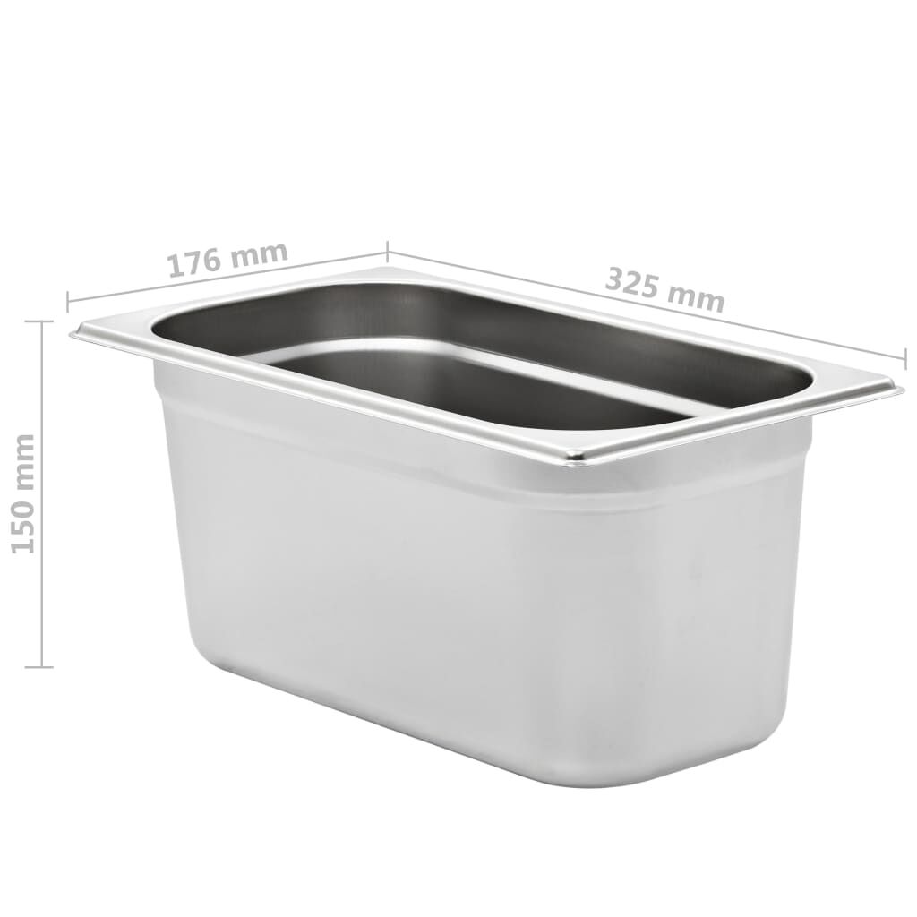 vidaXL Λεκάνες Gastronorm 4 τεμ. GN 1/3 150 χιλ. από Ανοξείδωτο Ατσάλι