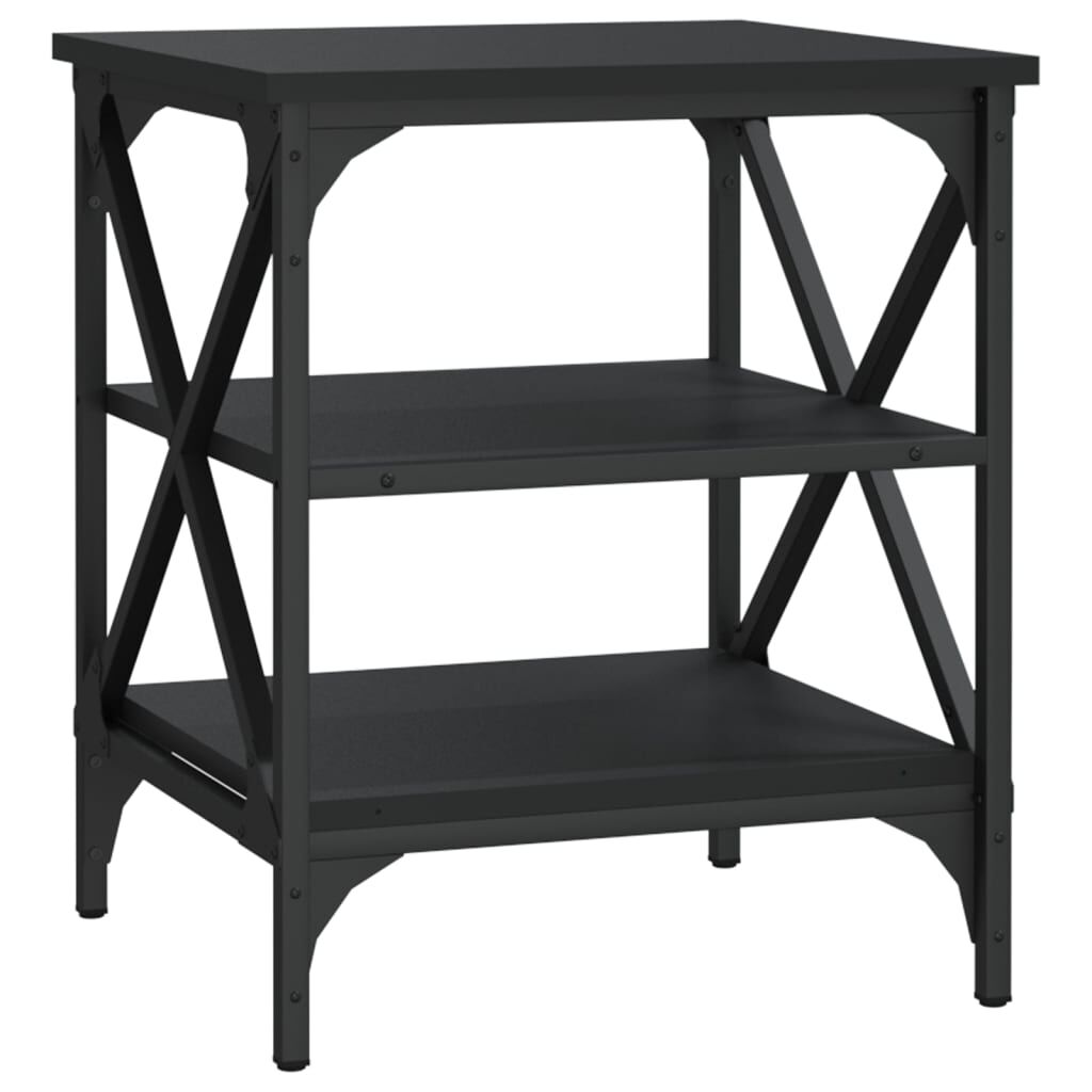 vidaXL Βοηθητικά Τραπέζια 2 τεμ. Μαύρα 40x42x50 εκ. Επεξεργασμένο Ξύλο