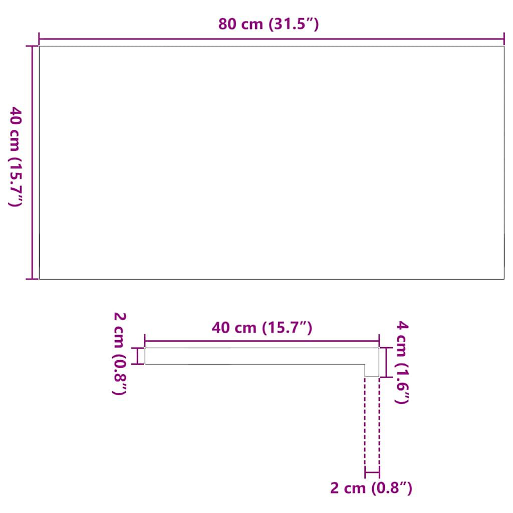 vidaXL Περβάζια παραθύρων 2 τεμ. Αν. Καφέ 80x40x2 εκ. Μασίφ Ξύλο Δρυός