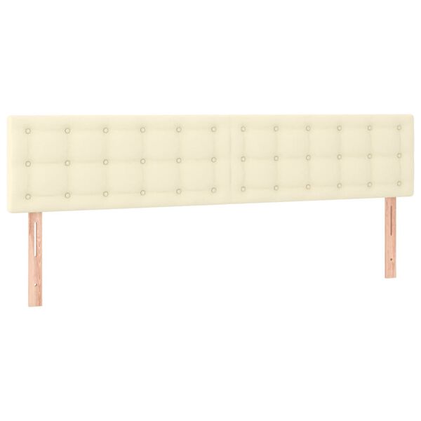 vidaXL Κεφαλάρια Κρεβατιού 2 τεμ. Κρεμ 100x5x78/88 εκ. Συνθετικό Δέρμα