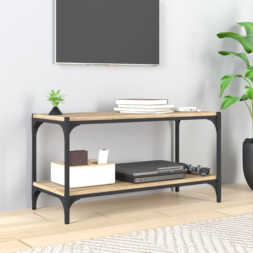 vidaXL Έπιπλο Τηλεόρασης Sonoma Δρυς 80x33x41 εκ. Επεξ. Ξύλο & Ατσάλι