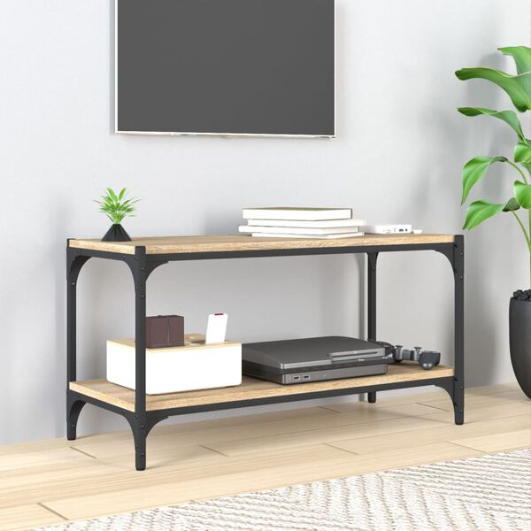 vidaXL Έπιπλο Τηλεόρασης Sonoma Δρυς 80x33x41 εκ. Επεξ. Ξύλο & Ατσάλι