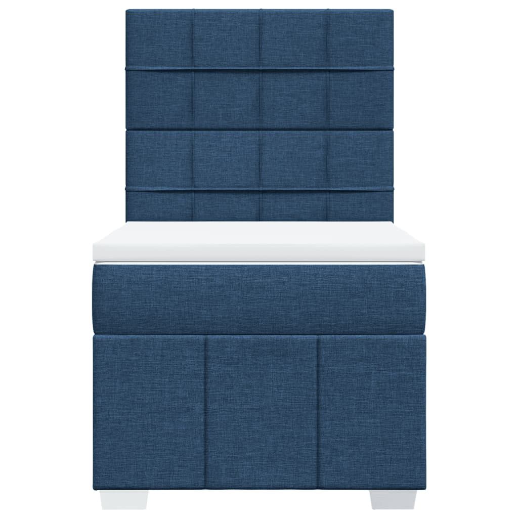 vidaXL Κρεβάτι Boxspring με Στρώμα Μπλε 80x200 εκ. Υφασμάτινο