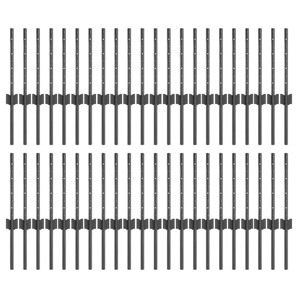 vidaXL Πό posts φράχτη 44 pcs Γκρι 80 cm Ατσάλι