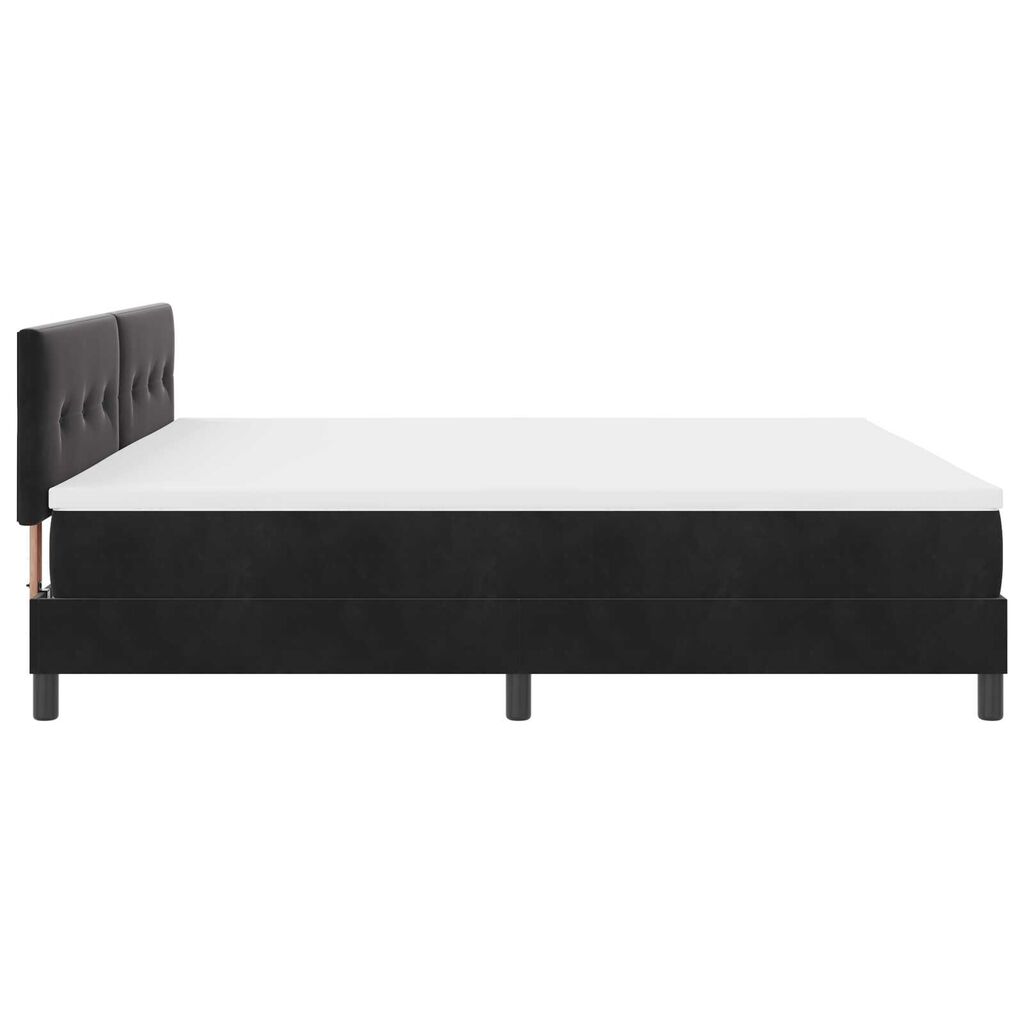 vidaXL Κρεβάτι Box Spring με Στρώμα Μαύρο 200x200 εκ Βελούδο