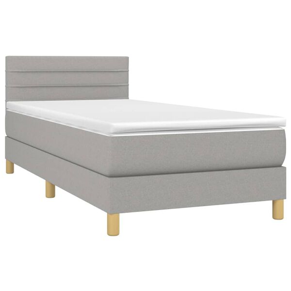 vidaXL &Kappa;&rho;&epsilon;&beta;ά&tau;&iota; Boxspring &mu;&epsilon; &Sigma;&tau;&rho;ώ&mu;&alpha; & LED &Alpha;&nu;.&Gamma;&kappa;&rho;&iota; 100x200 &epsilon;&kappa; &Upsilon;&phi;&alpha;&sigma;&mu;ά&tau;&iota;&nu;&omicron;