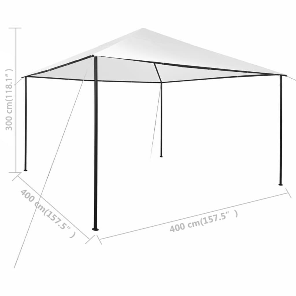 vidaXL Κιόσκι Λευκό 4 x 4 x 3 μ. 180 γρ./μ²