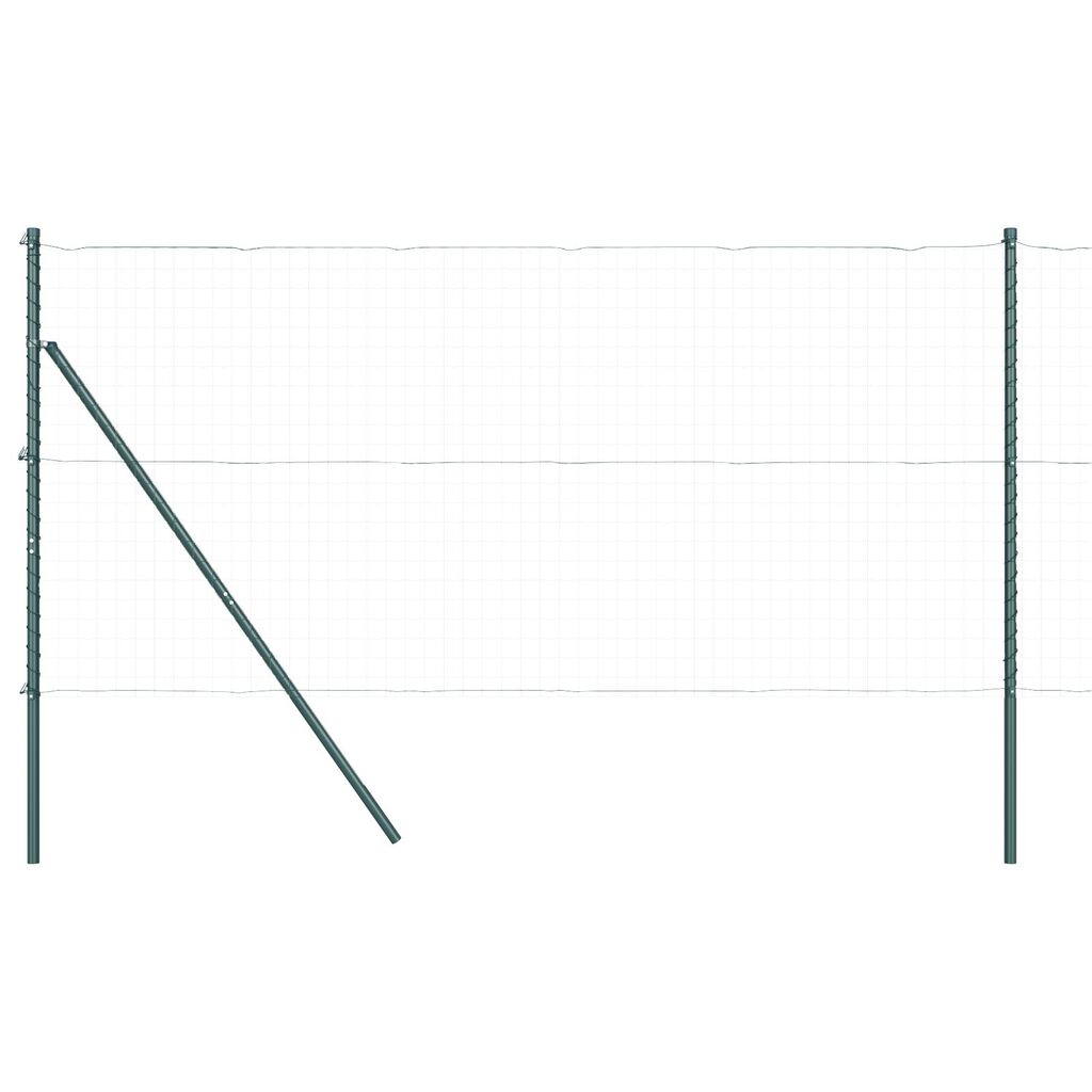 vidaXL Κολώνες φράχτη 13 τεμ Πράσινο Ø32 mm 170 cm Γαλβανισμένο Χάλυβα