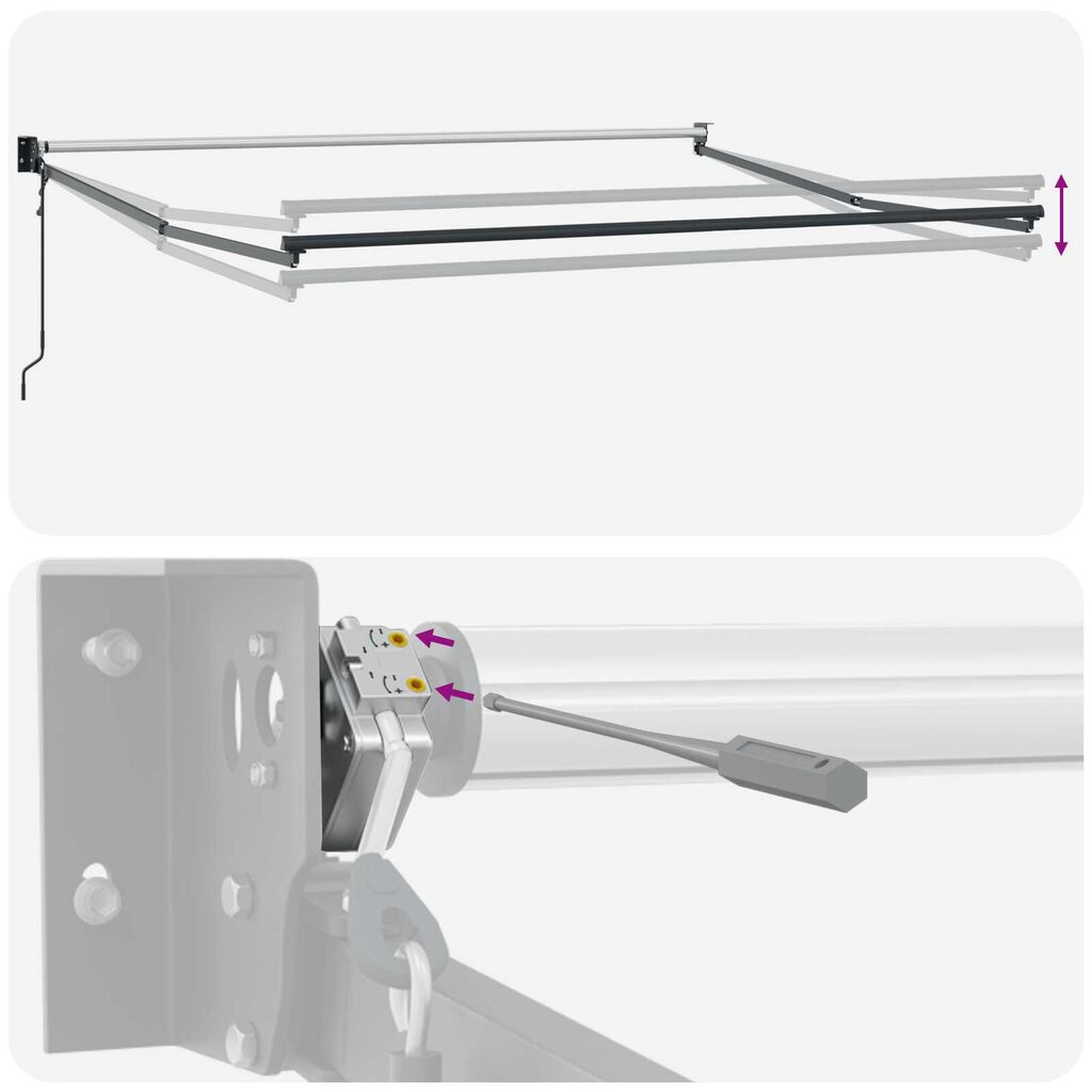 vidaXL Αυτόματη Ανασυρόμενη Τέντα Μαύρη 500x300 cm