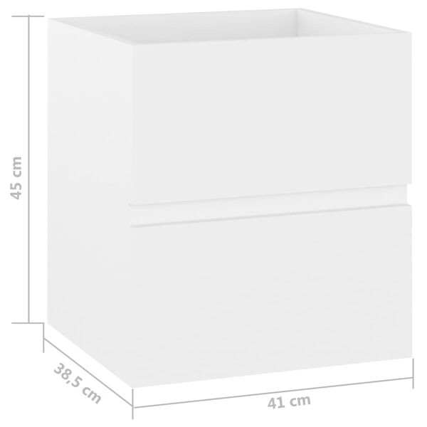 vidaXL Ντουλάπι Νιπτήρα Λευκό 41 x 38,5 x 45 εκ. Επεξεργασμένο Ξύλο