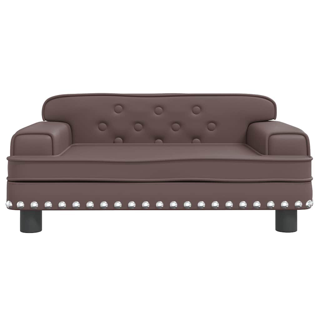 vidaXL Κρεβάτι Σκύλου Καφέ 70 x 45 x 30 εκ. από Συνθετικό Δέρμα
