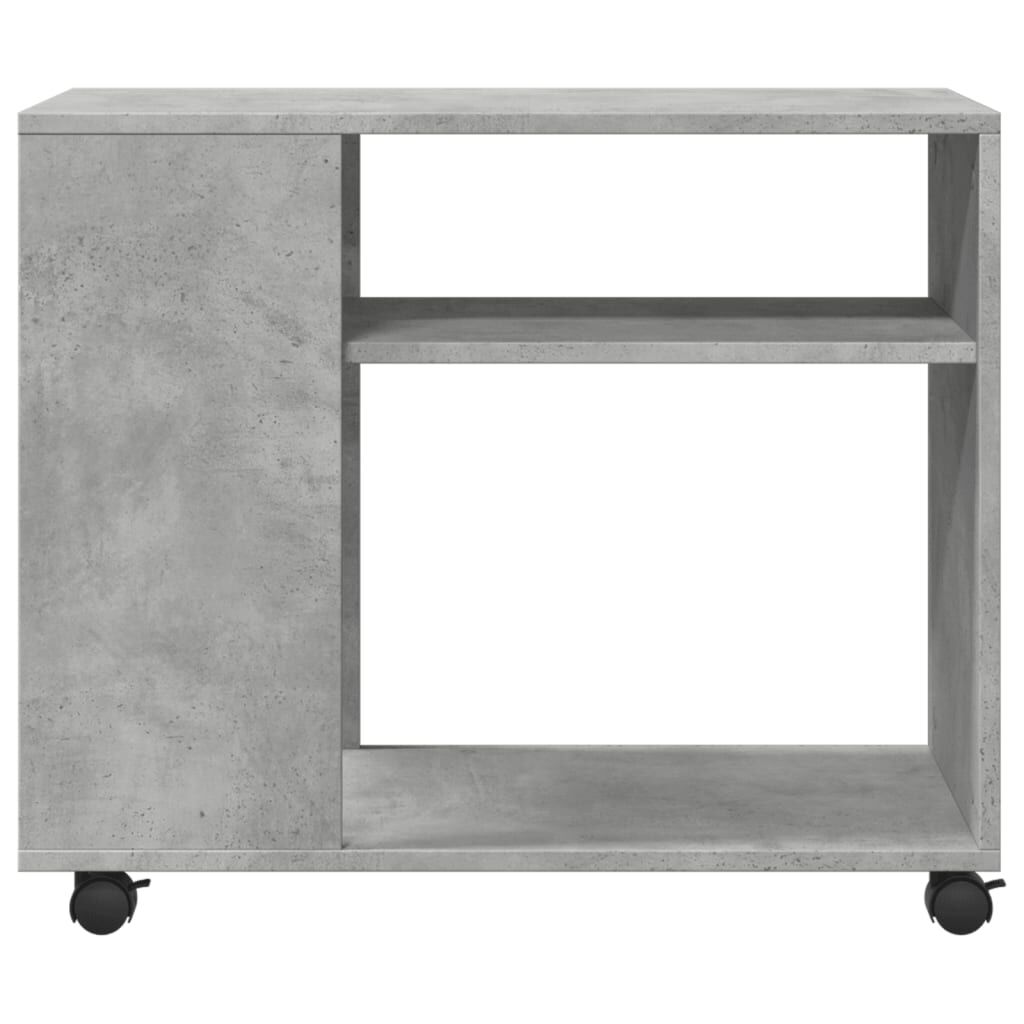 vidaXL Βοηθητικό Τραπέζι με Ρόδες Γκρι Σκυρ 70x35x60 εκ Επεξ. Ξύλο
